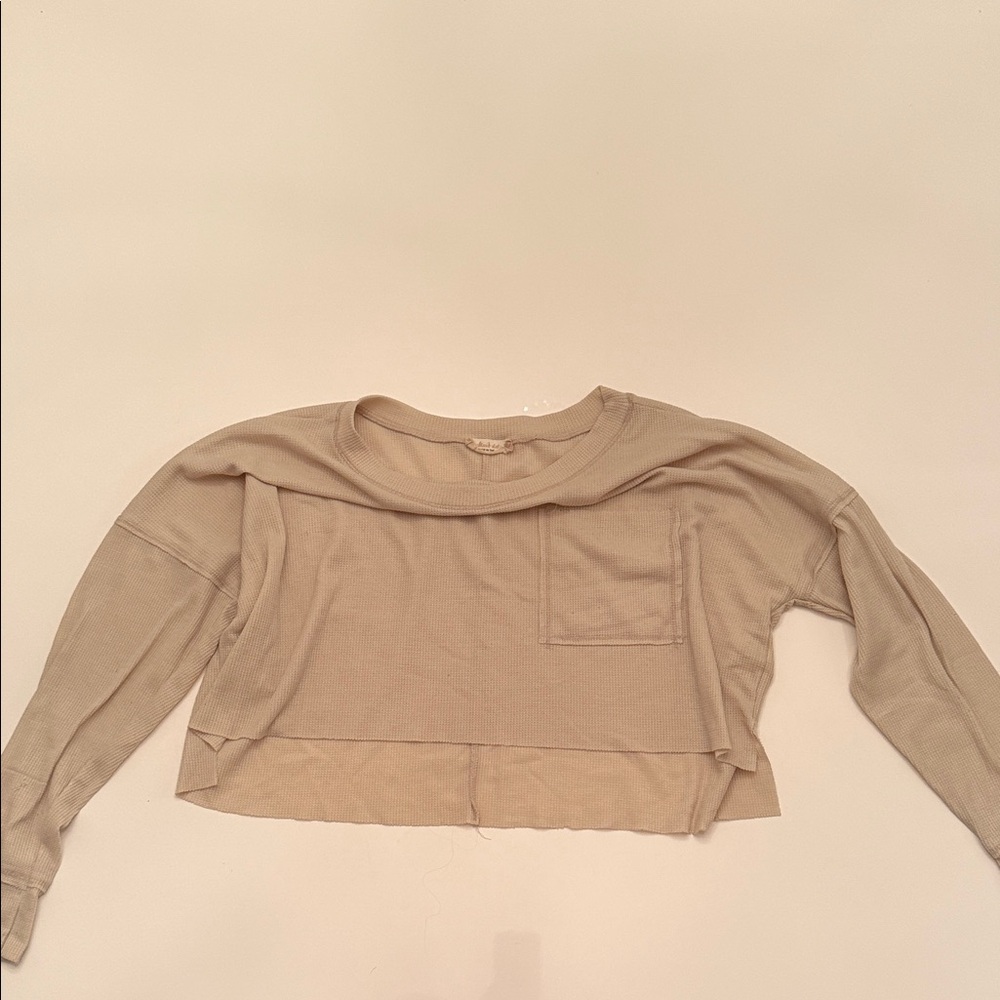 Altar'd State Cream Long Sleeve Sweatshirt